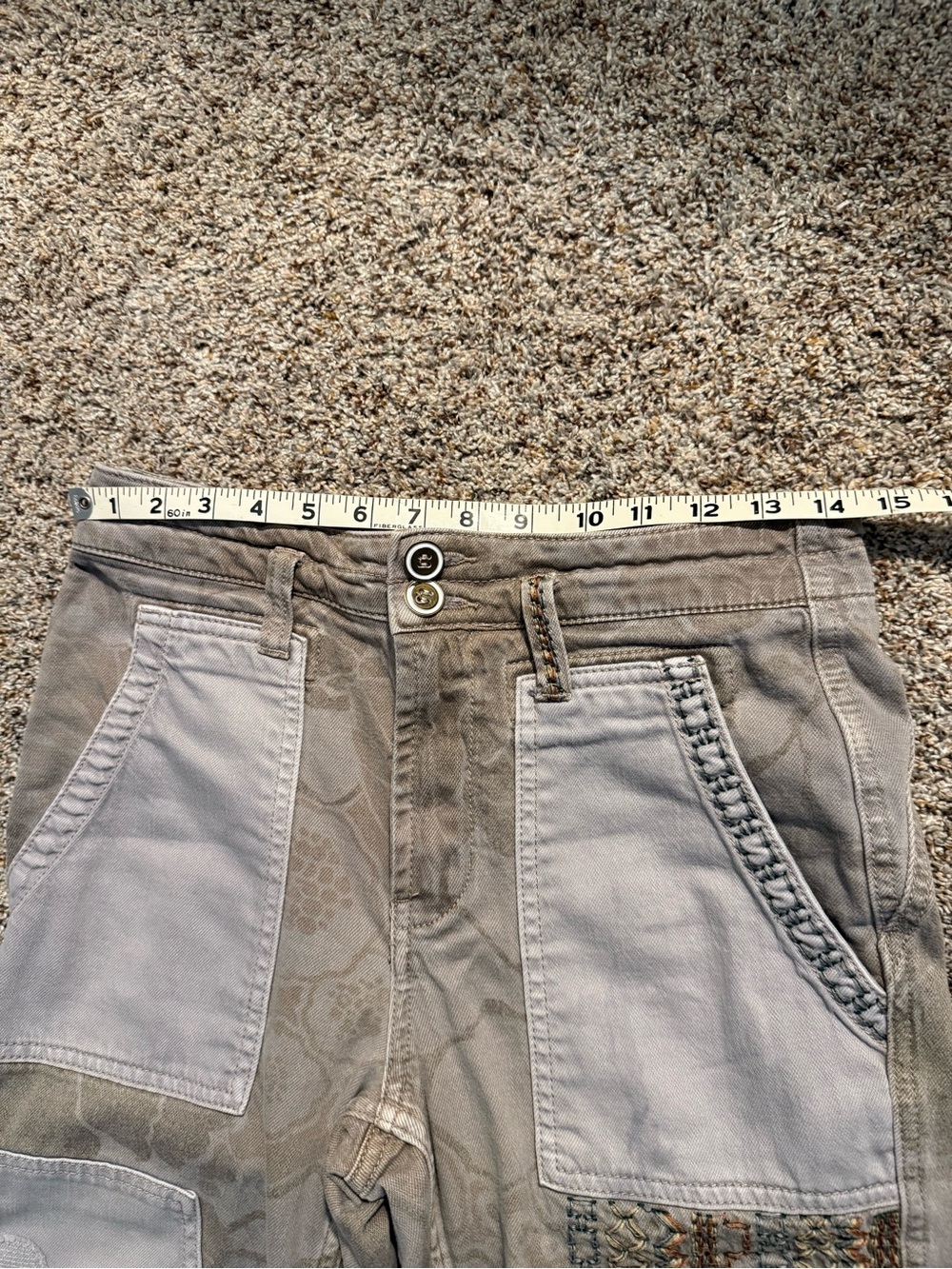 Pilcro by Anthropologie Beige Patchwork Cargo Pants - Picture 12 of 13